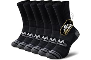 Niorasen Męskie Pantofle Sportowe, Skarpety do Chodzenia o Średniej Wysokości z Oddechliwym Bawełnianym Włóknem, Wielofunkcyjne Skarpety do Trekkingów, Biegania i Pracy (3 Pary)