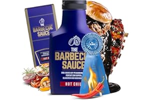 ‎THE BARBECUE SAUCE ORIGINAL REZEPTUR THE BARBECUE SAUCE "HOT CHILI" | BBQ Sauce auf Pflaumenbasis | Fruchtig rauchige Grillsauce | World Champion BBQ Soße mit Chili | Perfekt als Dip, Glasur & Marinade | GELD-ZURÜCK GARANTIE | 390g