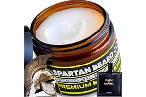SPARTAN BEARD CO SPARTAN Beard Balm | 80g Scented | Organic Moustache Care Hold Wax Conditioner Moisturiser for Unruly Viking Men Jojoba Oils Shea Butter Softener Thickener Styling Cream Bulldog King Uppercut Grooming