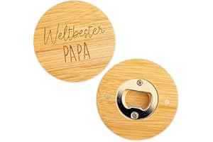 Papierdrachen Drewniany otwieracz do butelek z grawerunkiem "Weltbeste Papa" – na Dzień Ojca – zestaw 01