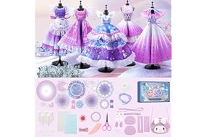 DGMYFY Kit Moda Bambina in Dolce Stile Lolita,Kit Cucito Bambina con 5 Manichini, Regalo di Compleanno per Una Bambina di 6 7 8 9 10 11 12 anni