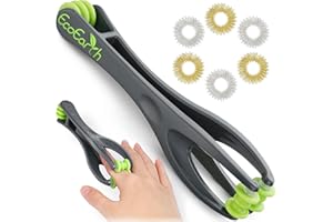 EcoEarth Juego de Masajeador para Dedos y Manos (7 Piezas) - 1 Rodillo de Masaje y 6 Anillos de Masaje para Dedos - Herramientas de Terapia de Acupresión y Confort de Tejido Profundo