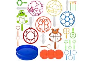 JOYEUVIE 27 Pezzi Bolle Sapone Set Kit Macchina Bolle Multicolore Bambini Impostato Creativo di Bollw Giganti Sapone Kit per Festa di Compleanno Matrimonio Attività All'aperto Estiva