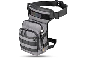 UBORSE Beintasche Motorrad Fahrrad Beintasche Beinbeutel Wasserdicht Molle Oberschenkeltasche Werkzeugtasche Hüfttasche Gürteltasche für Wandern Sport Klettern Radfahren Multifunktional Grau