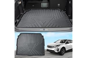 ECOZEN Tapis de coffre en TPE pour Peugeot 3008 2016-2023 Original Scan 3D supérieur Tapis Caoutchouc, 3 Couches Caoutchouc antidérapant imperméable Bord Haut Toutes Saisons Bac de coffre Peugeot 3008