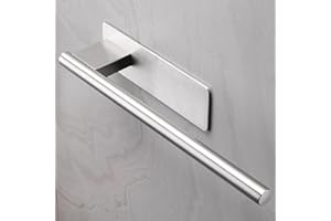 ALOCEO Self Adhesive Towel Rail Hand Towel Holder 304 Stainless Steel Towel Holders for Bathrooms and Kitchen 28CM,Brushed Silver
