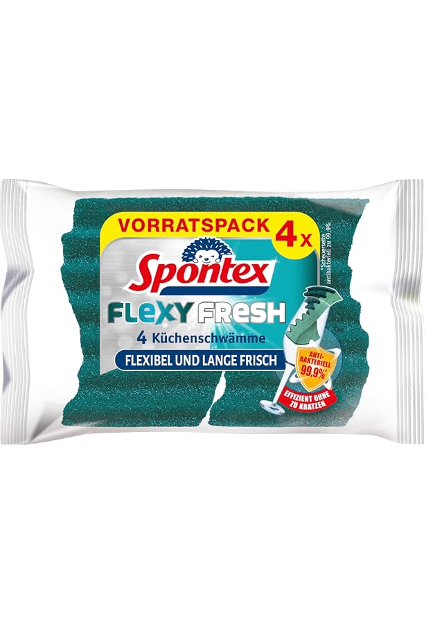 Spontex Faser Plus – 3 Stück Spülschwämme Mit Fett-Stop!