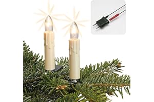 Hellum Łańcuch świetlny na choinkę wewnątrz wykonany w Niemczech, 23,20 m, łańcuch świetlny na choinkę, 30 filamentowych świec choinkowych, łańcuch świetlny wewnątrz z wtyczką i klipsem, kolor trzonka