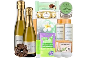 PAMPER ISLAND Prosecco Gift for Women, Birthday Gifts for Women Friends, Unique 21st 30th 40th 50th Gift Set for Her, Birthday Pamper Gifts for Her, Pamper Sets, Mother's Day Hamper (Green)