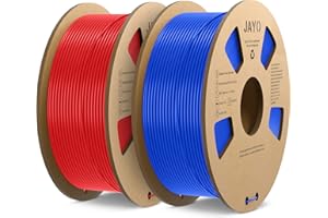 JAYO Filament PLA 1,75 mm, filament do drukarki 3D, dokładność pomiaru +/- 0,02 mm, szpula 1,1 kg, 2 sztuki, PLA 2,2 kg, niebieski + czerwony