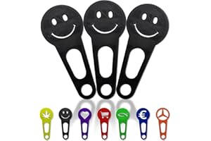 OnAir 3 x Einkaufswagenlöser zum abnehmen als Schlüsselanhänger; Einkaufswagenchip sofort abziehbar 3 Stück im Set; Handmade (Schwarz, Smiley)
