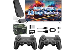 SNXIWTH Console di gioco retrò Game Stick 4K HDMI uscita Plug & Play videogiochi per TV, console di gioco con 20000+ giochi e 2 gamepad giochi regalo per ragazzi e adulti