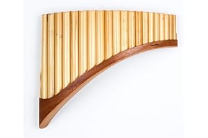 PLASCHKE INSTRUMENTS Plaschke Panflöte Konzert, Holz-Schuh Design, Set Tasche, Lehr-Buch 20 Töne C-Dur