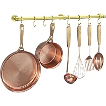 GBACHOOSE Lot 3 Barres Porte-Ustensiles Cuisine 40 Cm Inox 304 - 8 Crochets Mobiles, Support Mural Robuste Pour Casseroles Poêles