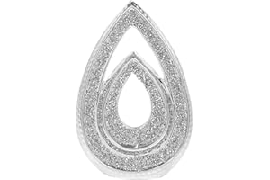 LP Stylish Silver Double Teardrop With Crushed Diamonte Bling Decorative Sculpture Ornament