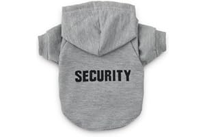 DroolingDog Dog Hoodie Security Pattern Pet T Shirt Puppy Sweatshirt Gray Clothes Costume for Small Dogs, Small, Grey