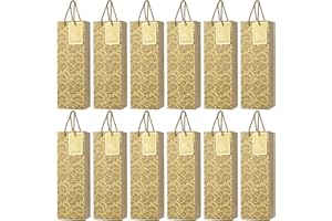 DATEFUN 12 Piezas Bolsas de Regalo para Vino, Bolsas para Botellas, Bolsas de Vino o champán, Bolsas de Regalo para Navidad, Bodas, cumpleaños, Fiestas, 36 x 12 x 10 cm