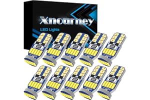 Xnourney 10PCS 194 501 W5W Lampadine LED per Auto,T10 168 Lampadine LED, 15smd per di Lettura Interni Auto, Luci Targa, Luci di Cupola, Luci Laterali,12V Bianco 6000K