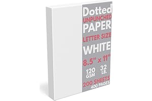 SORT OUT MY LIFE Dotted Grid Paper, Letter Size, 200 Sheets/400 Pages, 120 GSM, 8.5 x 11 inch, White, Unpunched