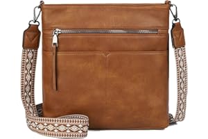 Gladdon bolso bandolera de mujer, bolso de mano, casual bolso multi-compartimentos con bandolera ancha de jacquard
