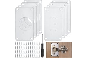 HEXINYIGJLY 9 Pezzi Piastra di Riparazione per Cerniere, Kit di Riparazione della Cerniere Piastra di Fissaggio, per Mobili in Legno, Cucina, Cassett, Porte di Armadio, Ante