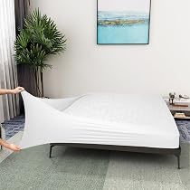 Housse Sommier Tapissier Alyvia Spring - Maille Jersey 4 Côtés | Cache-Sommier King California Taupe