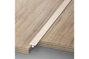 Raouoae T-Formleiste Übergangsschiene Übergangsprofil Türschwelle Für Laminat Und Parkett Door Divider Strip 100 Cm Länge 3 Stück Bodenprofil Für Nahtlose Übergänge(Milchkaffee,Breite: 6mm)