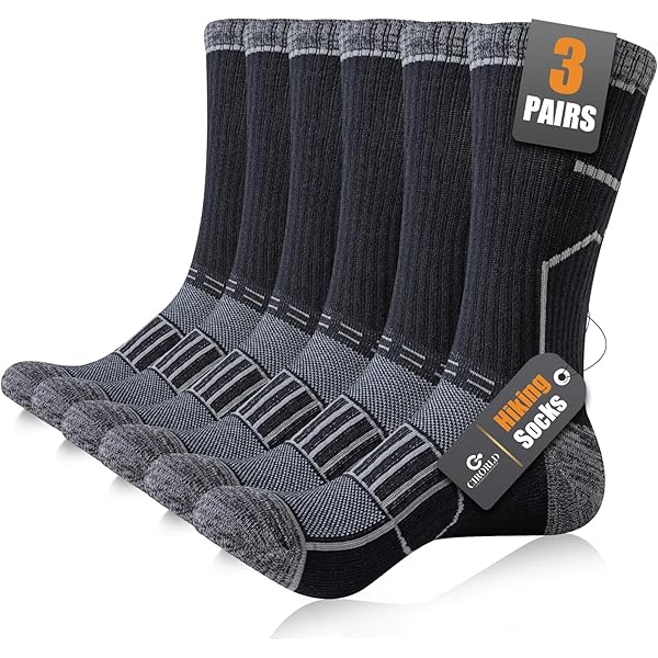 PRS Calzini Trekking Uomo Traspiranti Anti Vesciche, Calze Ideali Per Escursionismo Walking Hiking Montagna Caccia Trail Outdoors Sports, 2 Paia, Grigio (39-42