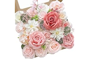 Serwalin Fleurs roses artificielles en soie pour gâteau de mariage, décoration de bouquets de mariée, décoration d'intérieur, centres de table, décoration pour fête prénatale