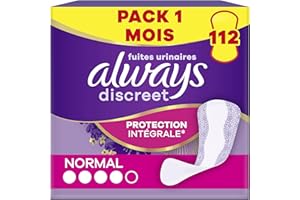 Always Discreet, 112 Protège-Slips Incontinence Femme, Normal, Protection Intégrale pour Fuites Urinaires Très Légères, Pack 1 Mois