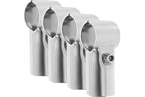 OSALADI 4 abrazaderas de extremo para panel en T, acero inoxidable plateado, 2.6x2.6x6.7 cm, 25 mm, fácil instalación