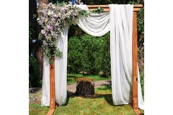 MINGPINHUIUS Arche de Mariage en Mousseline de Soie Draperie pour fête de Mariage Cérémonie Plafond Arche de Mariage Réception Draperie Décor Décor 0,7 x 5,5 m (Blanc, 1 Panneau)