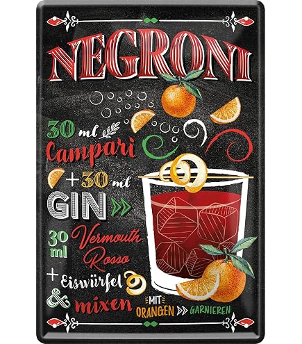 Targa Metallica Vintage Con Ricette Di Cocktail Al Rum - Cartello Da Bar 30x20 Cm Per Parete - Decorazione Casa Stile American Bar
