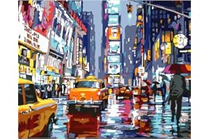 HEIBAGO Paint by Numbers for Adults, City Oil Painting Kits for Adults Beginners, DIY Paint by Numbers on Canvas Street Scenery Art Crafts for Home Decor 16x20 Inch (Frameless)