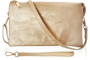 Humble Chic NY Vegan Leather Small Crossbody Bag or Wristlet Clutch Purse, Includes Adjustable Shoulder and Wrist Straps