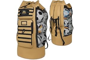 BlesMaller Football Bag Extra Large Ball Net for 13 Balls Multipurpose Sports Mesh Bag Men's Backpack for Volleyball Basketball Soccer Rugby Training