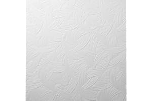 MASTERBRICO Panneau en polystyrène décoratif pour plafond et mur effet 3D isolant thermique épaisseur moyenne 9 mm dimensions 50 x 50 cm, lot de 10 m² (40 panneaux) colle pour polystyrène panneaux inclus (B008)