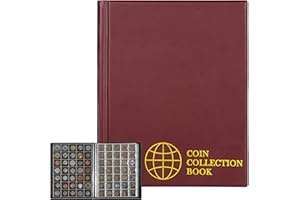 UNCLE PAUL Album per monete da 350 tasche - 10 fogli Libro per la raccolta di monete 35×30mm Griglia Portaoggetti per collezionisti Sterline Penny Cent Euro CS0235RE