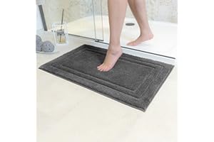 ‎DECOMIRA Decomira Badematte rutschfest | Als Badteppich Set kombinierbar | WC-Teppich Badezimmer-Teppich Bad-Vorleger waschbar | Duschvorleger waschbar Bad-Garnitur | Dunkelgrau - 50x80 cm
