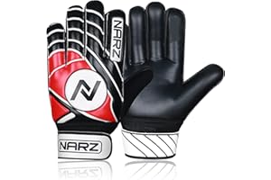 NARZ Fussball Torwarthandschuhe Kinder mit super Grip Latex mit stoßdämpfender Polsterung zum Schutz der Handflächen und Finger, Kinder-fußball Handschuhe für Jungen und Mädchen