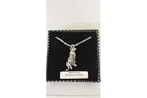 PRIDEINDETAILS A61 Meercat fine english pewter 3D Platinum Plated Necklace Handmade 18 INCH with pride in detail packaging