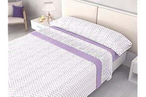 HM'S HOME'SECRET Juego de Sábanas Invierno Polar Pirineo 120 g/m² Perchado Doble Cara – Finas pero Cálidas – 3 Piezas con Bajera Ajustable Perimetral – Camas 90, 105, 135, 150 y 180cm (Elodie Malva, Cama 90cm)