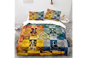 LKFFHAVD Juego de ropa de cama de Harry Potter, Hogwarts con fundas de almohada, funda nórdica Hermione, estampado 3D, microfibra, adecuado para niños y niñas (200 x 200 cm, 14)