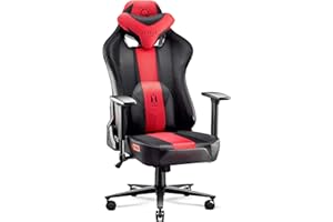Diablo X-Player 2.0 Silla Gaming Oficina Apoyabrazos 3D Diseño Ergonómico Cuello/Cojín Lumbar Antracita-Carmesí King (XL)