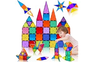 DOTDROPTRY Magnetische Bausteine 34PCS Magnet Spielzeug Magnetbausteine Set Magnetspiele für Kinder ab 3 4 5 6 7 8 Jahre Junge Mädchen Spielzeug für Kinder im Alter von 3 - 8 Weihnachten Geburtstags Geschenk