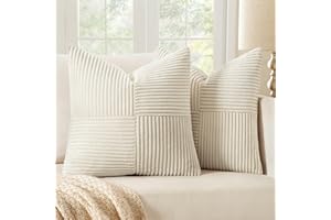 MIULEE 2er Set Kissenbezug 40x40cm Beige Weihnachten Kissenhülle Kissenbezüge Sofakissen Dekokissen Boho Couchkissen Kord Dekorative Zierkissenbezug für Sofa