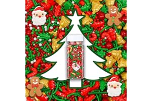 Lukinuo 3,6 Oz Weihnachten Sprinkles | Cookie | Kuchen Toppers Candy Santa Claus Lebkuchenmann | Rot Grün Weihnachtsbaum Urlaub