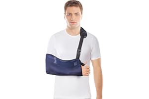 TOROS-GROUP Stabilizator barku temblak regulowany z przewiewnej siatki,chusta na ramię rozmiar Small niebieski
