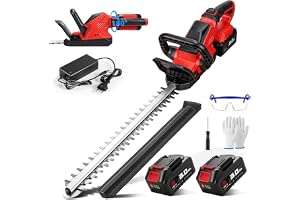 ONEVAN Batterihäcksax med 180° vridbar 52 cm bladlängd 2 × 3,0 Ah batterier