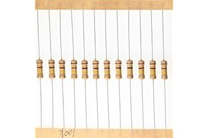 HUABAN 100 Pièces 0.5 Watts 1/2W 100K Ohm 5% Résistance à couche de carbone